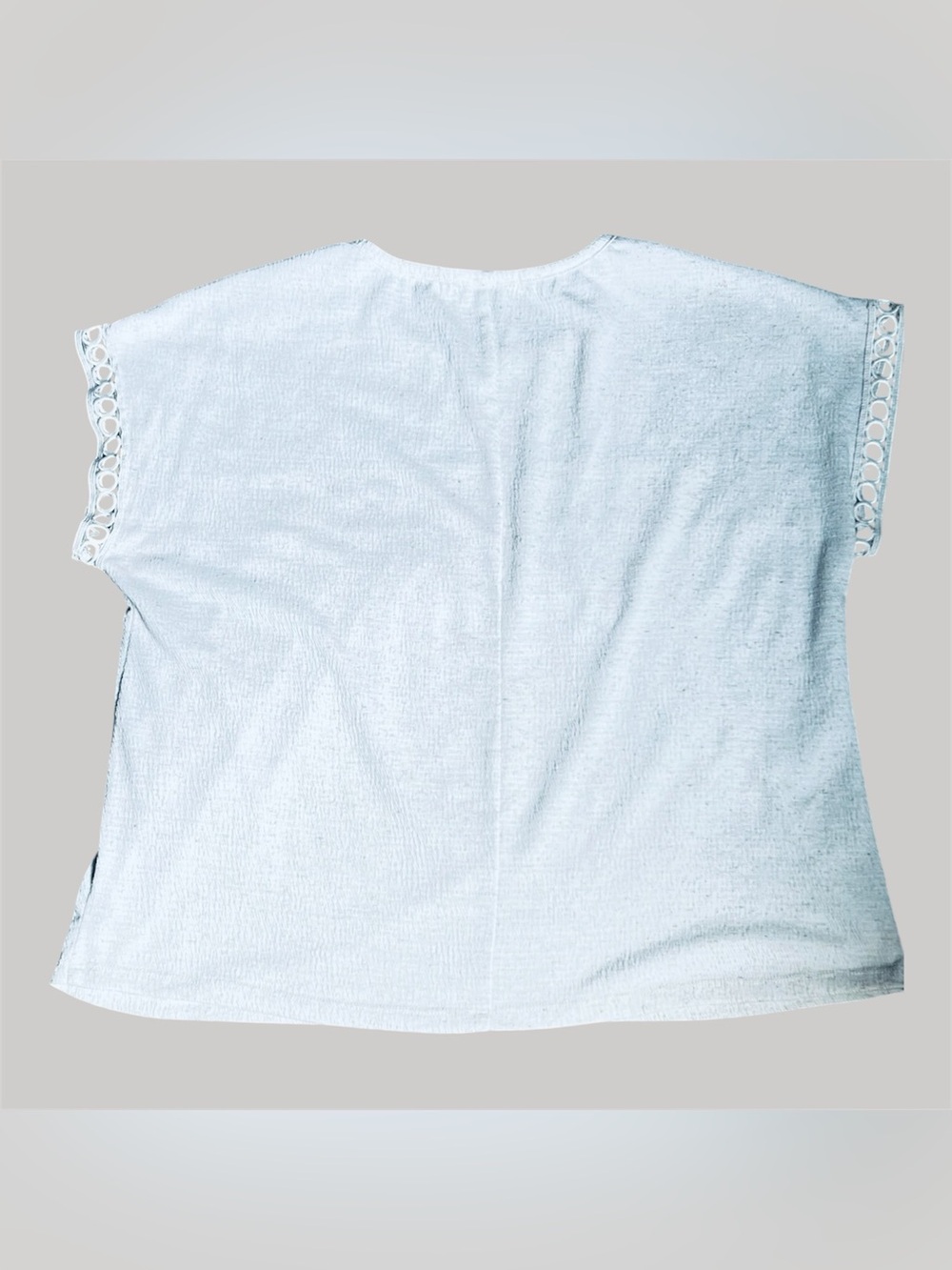 Cream Crochet-Trim Peasant Top - Women, size M/M - Picture 2 of 4